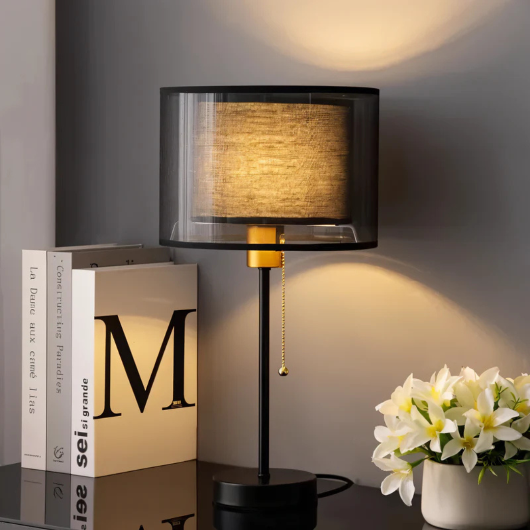 Serenya | Tischlampe modern mit Stoffschirm