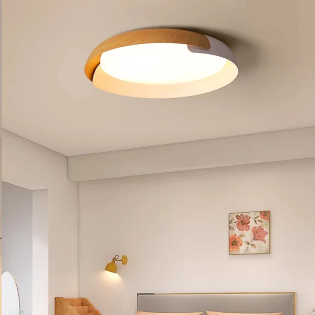 Aurelio – LED Deckenleuchte mit Holzrahmen
