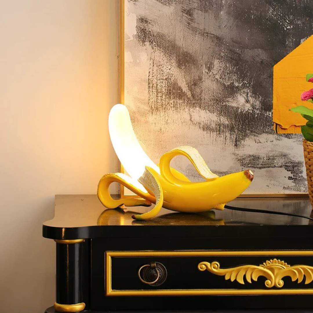 Goldene Bananen-Tischleuchte | LED-Innenbeleuchtung