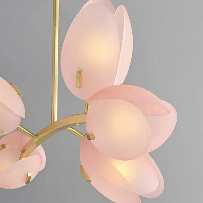 Nordlicht | Rosa Glas Tulpen Deckenlampe