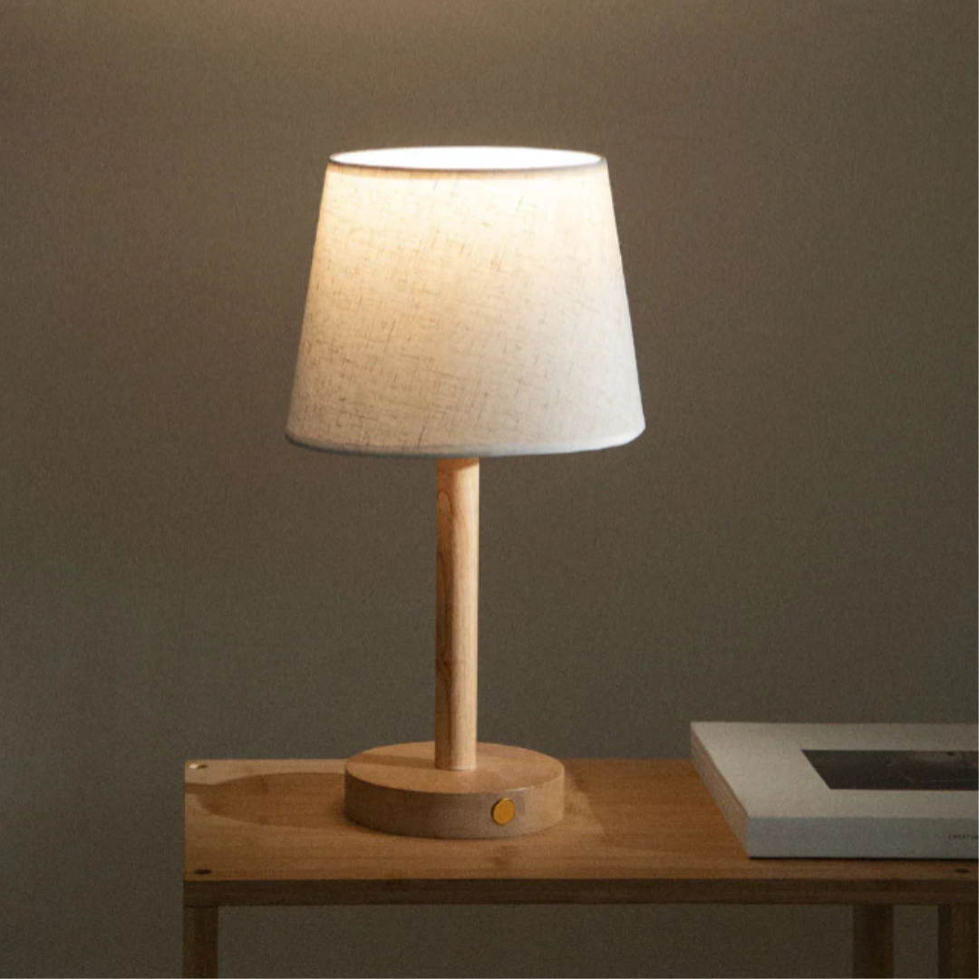 Kabellose Holz-Tischlampe | LED-Innenbeleuchtung