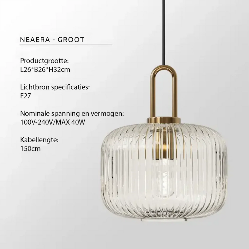 Clarena | Pendelleuchte im Riffelglas-Design