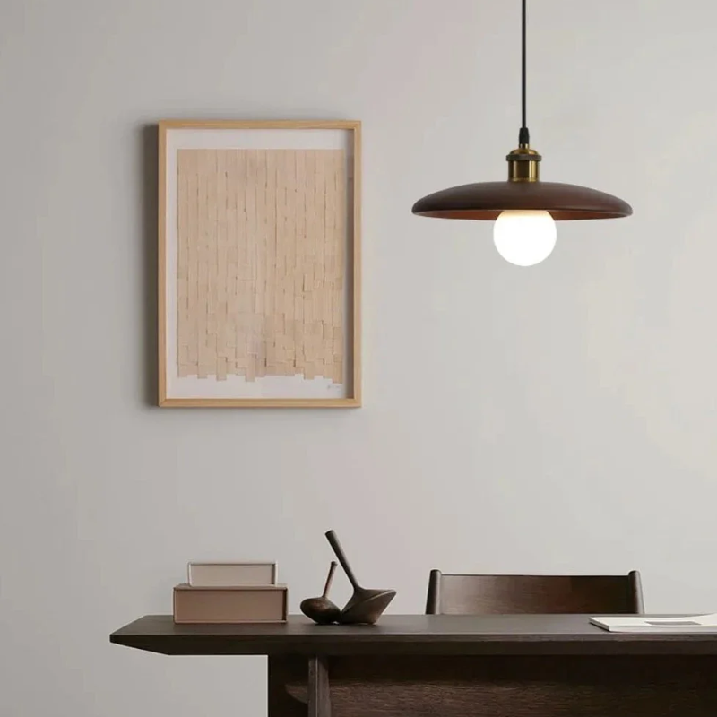 Oriva | Pendelleuchte im Holzscheiben-Design
