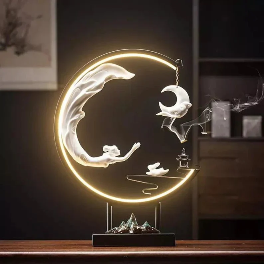 Auri | Tischlampe mit Räucherstäbchenhalter