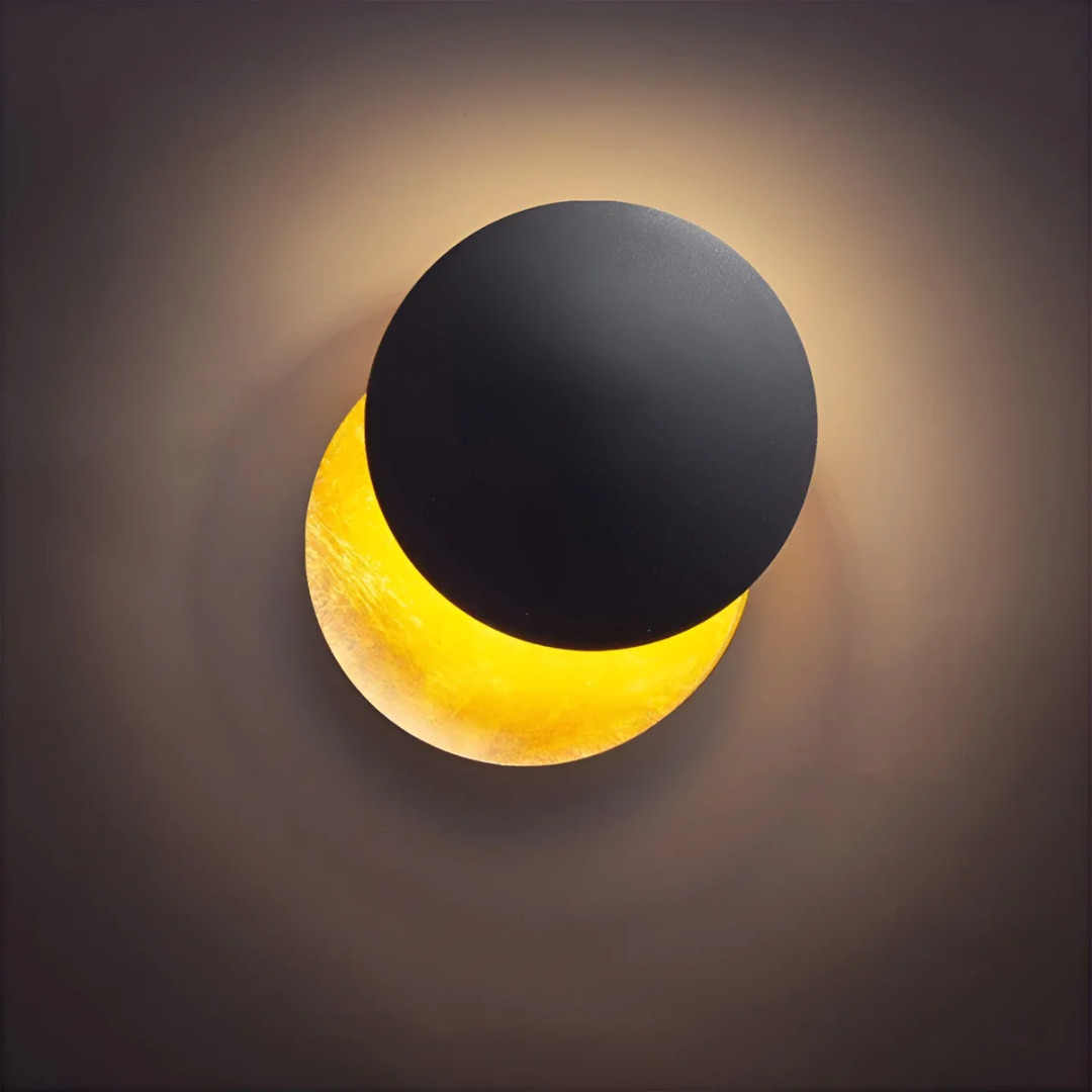 Runde LED Wandleuchte | Mond Eclipse im Schatten Design