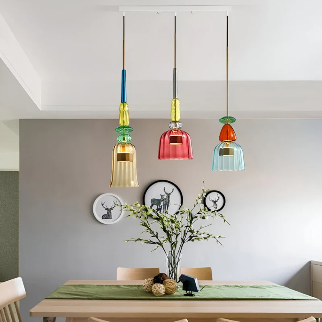 Vitrina | LED Pendelleuchte bunt aus Glas