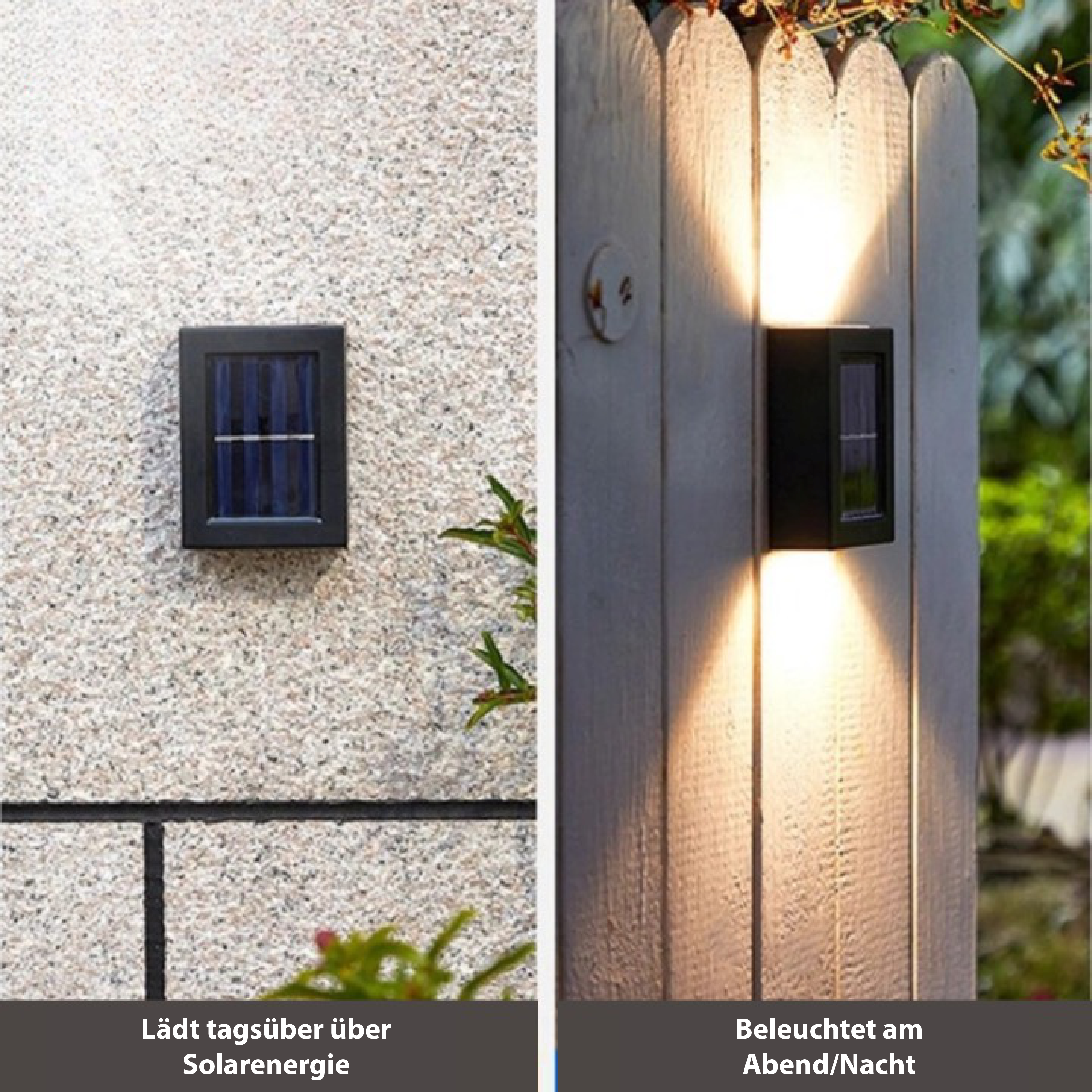 Solar LED Wandleuchten | Kabellose Außenbeleuchtung für Garten & Terrasse