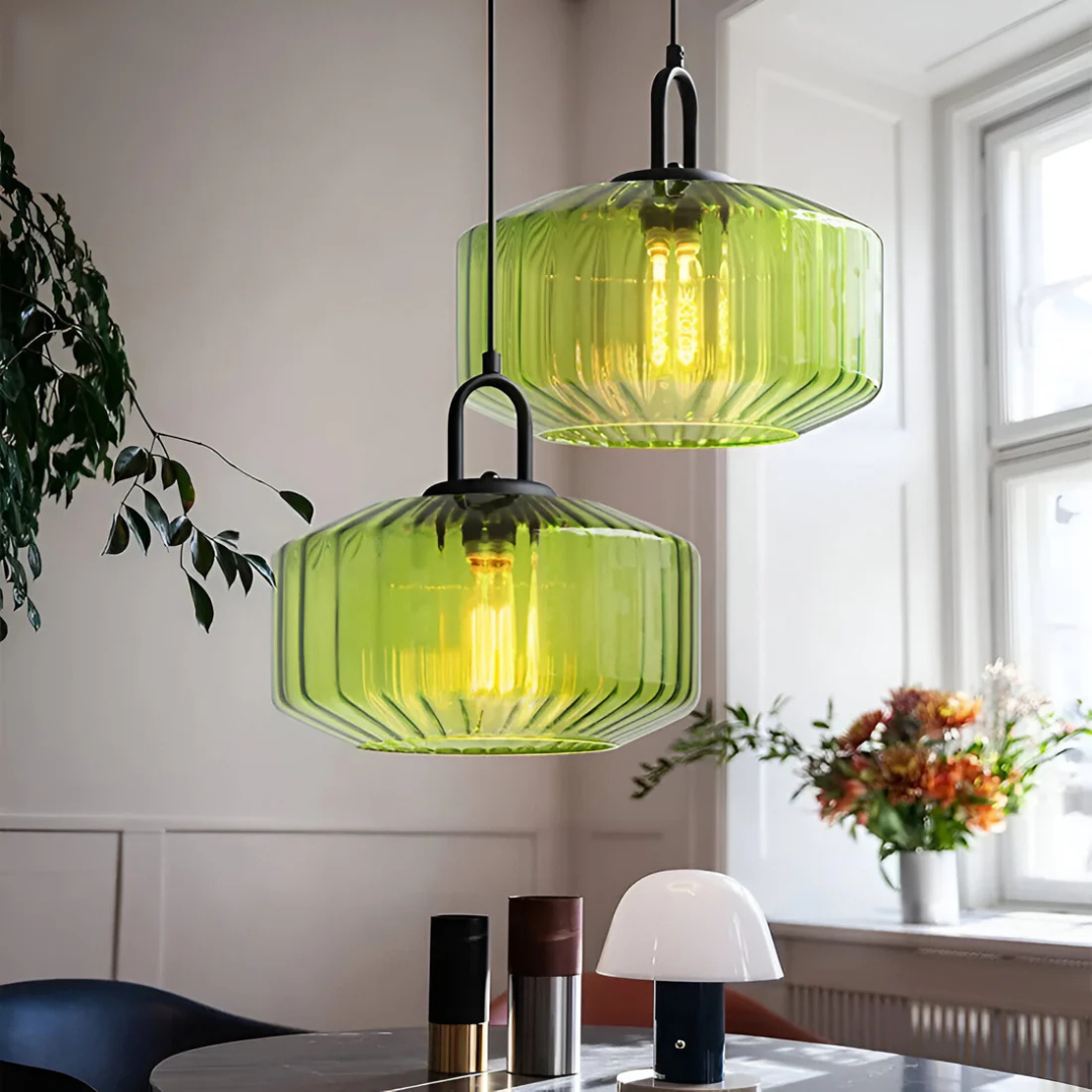 Aurelia | Hängeleuchte mit geriffeltem Glas