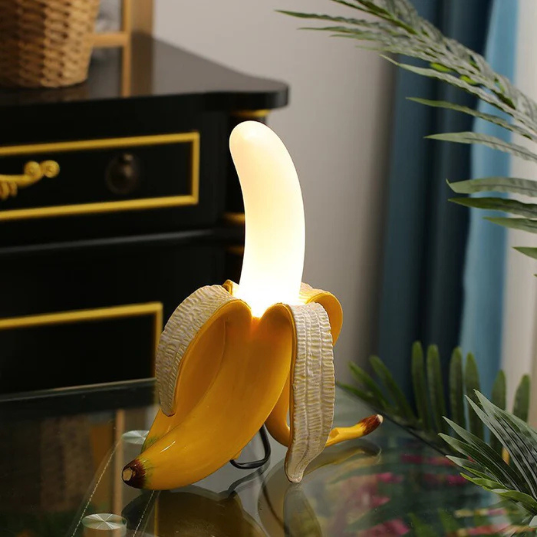 Goldene Bananen-Tischleuchte | LED-Innenbeleuchtung