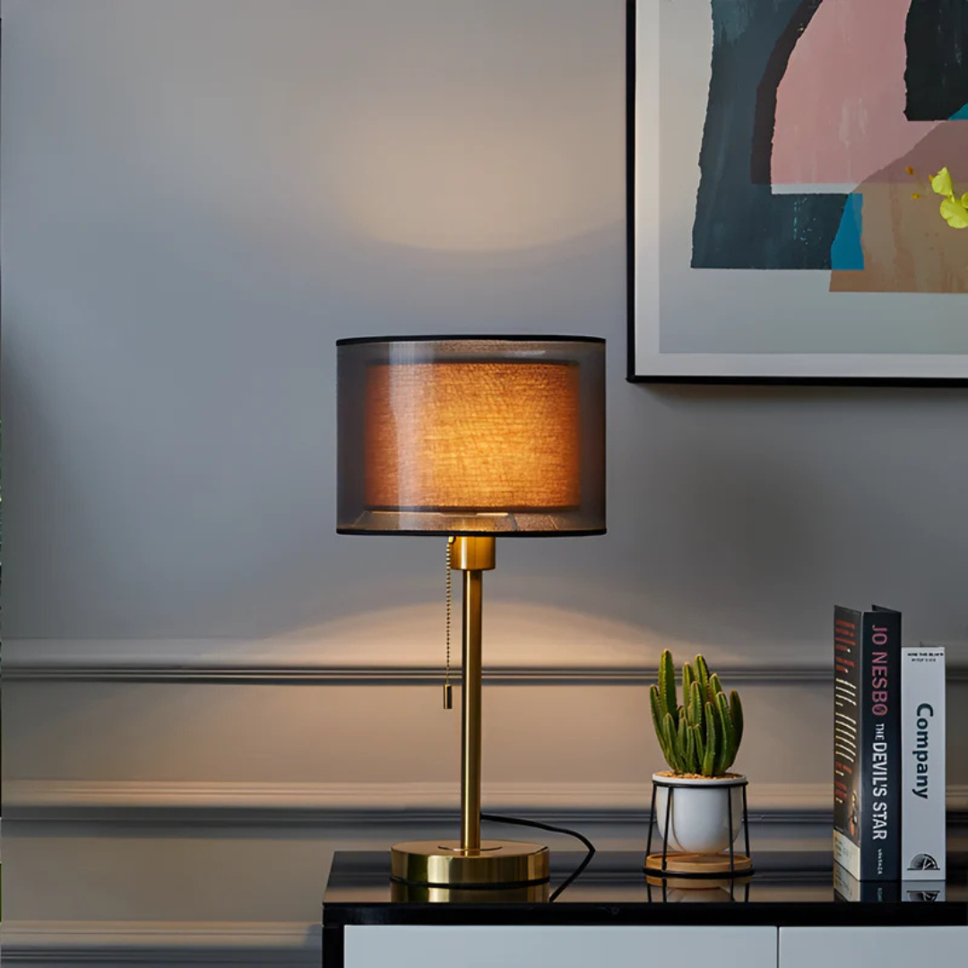Serenya | Tischlampe modern mit Stoffschirm