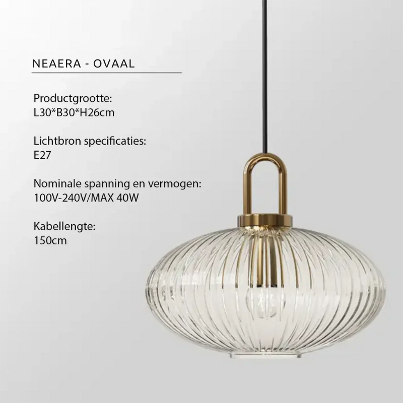 Clarena | Pendelleuchte im Riffelglas-Design