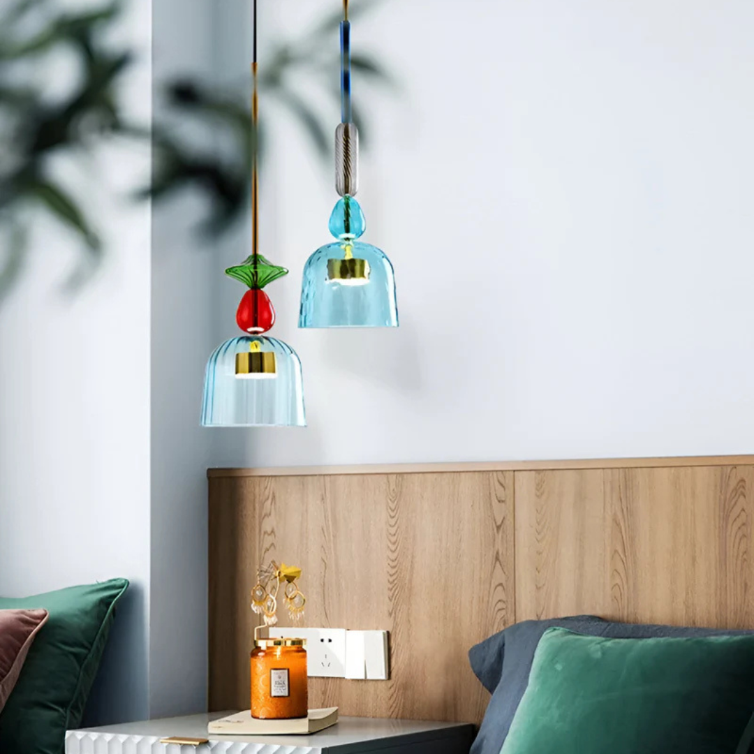 Vitrina | LED Pendelleuchte bunt aus Glas