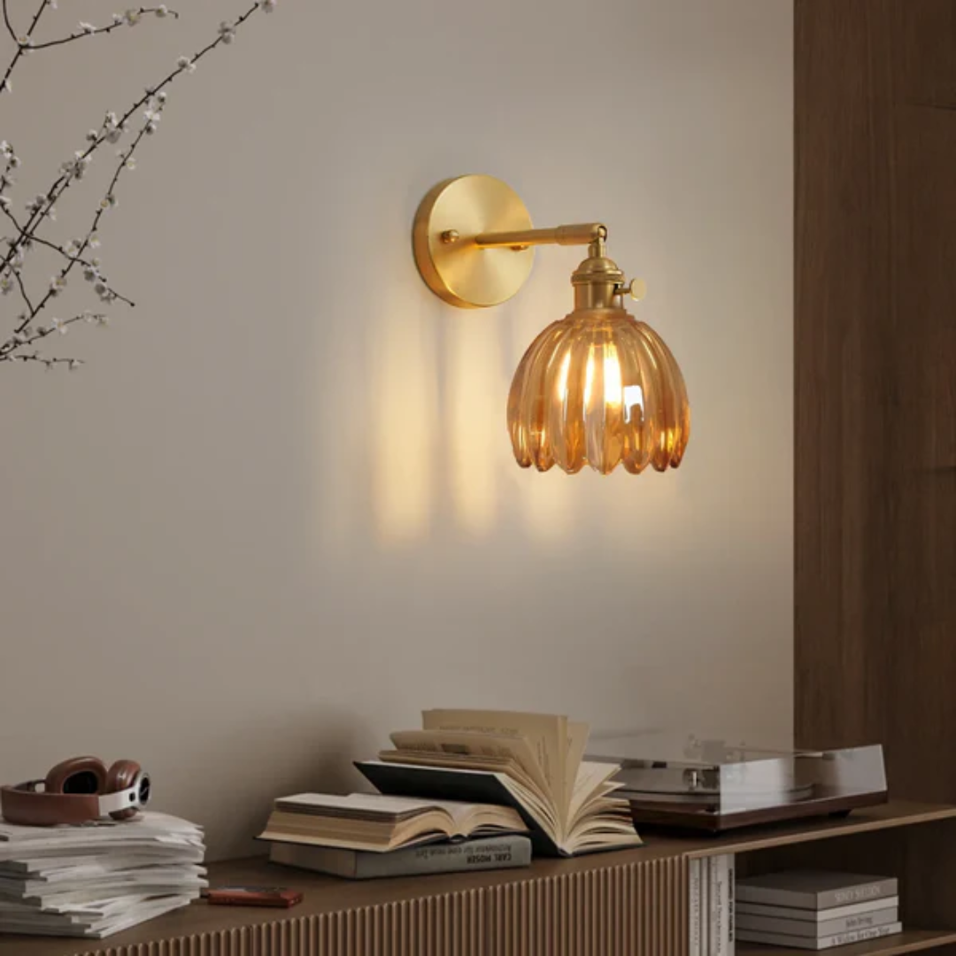 Tulpenform Glas | Wandlampe Retro Design