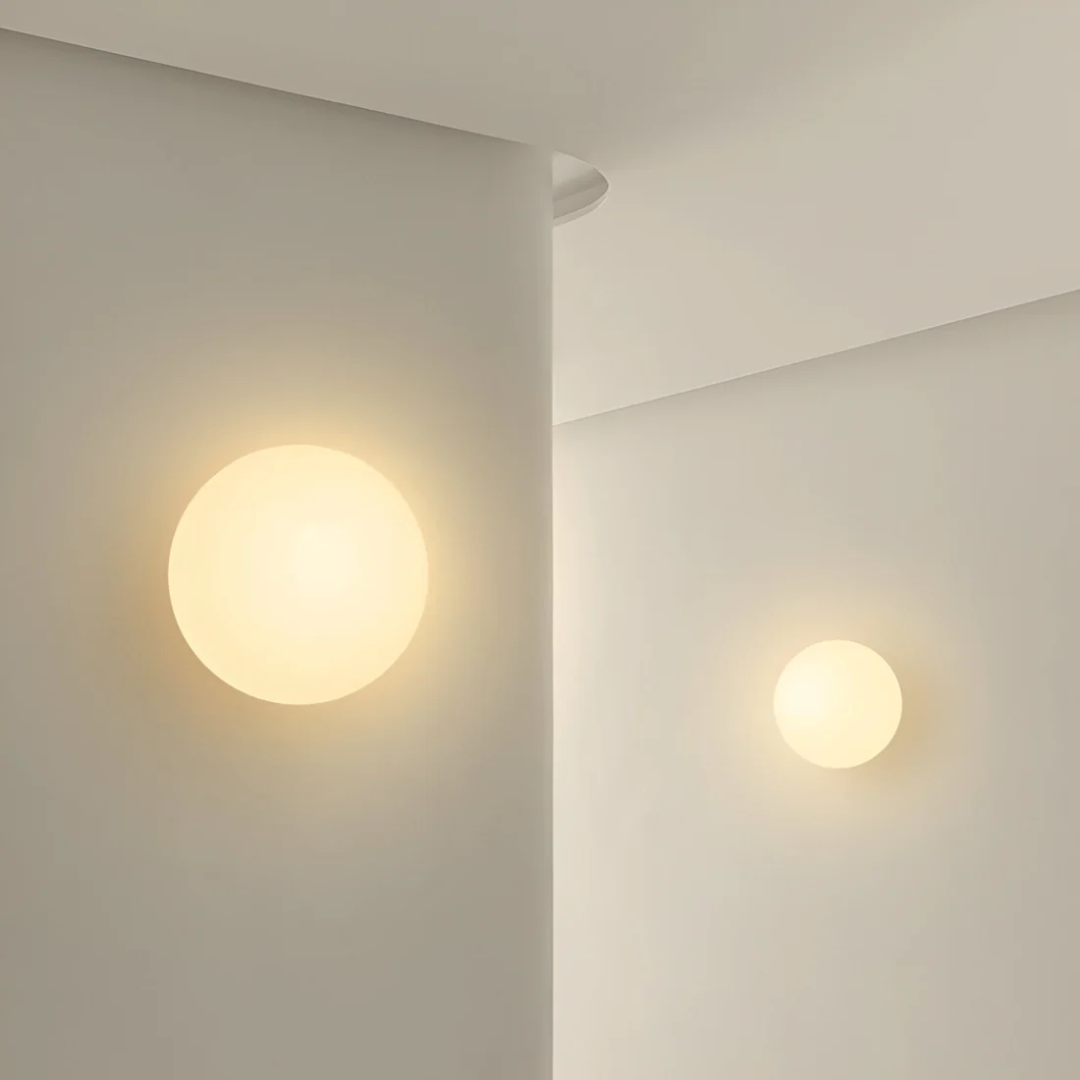 Solora | LED Wandleuchte rund aus Glas