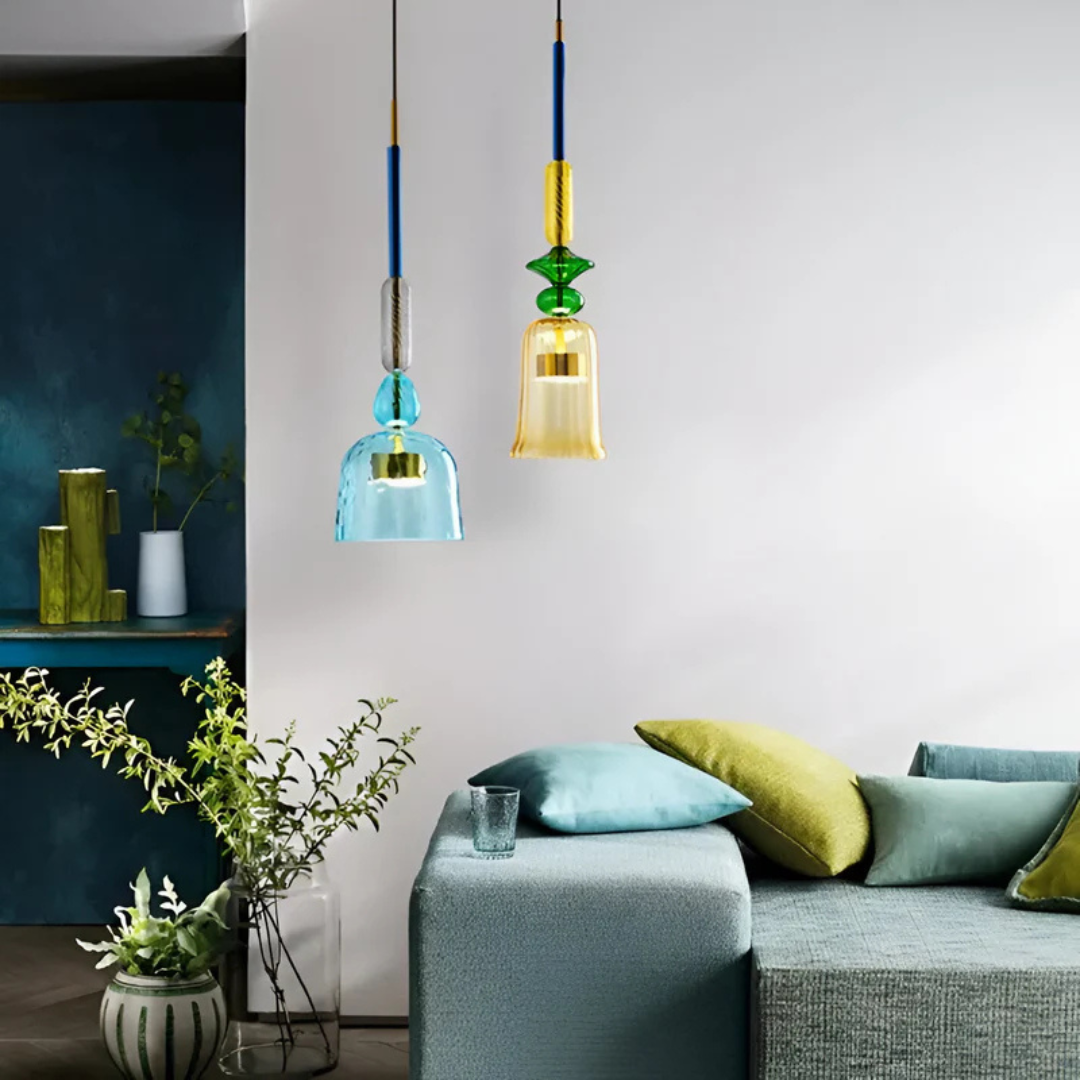 Vitrina | LED Pendelleuchte bunt aus Glas