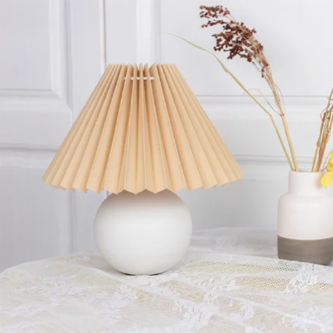 Antik Tischlampe | Metall Glas