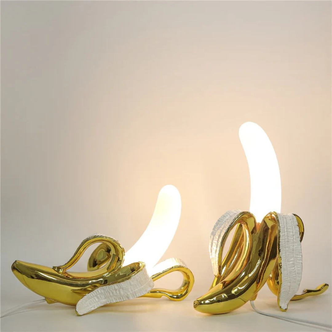 Goldene Bananen-Tischleuchte | LED-Innenbeleuchtung