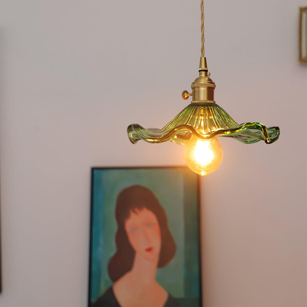 Dekorative Pendelleuchte | Glas | Blütenform