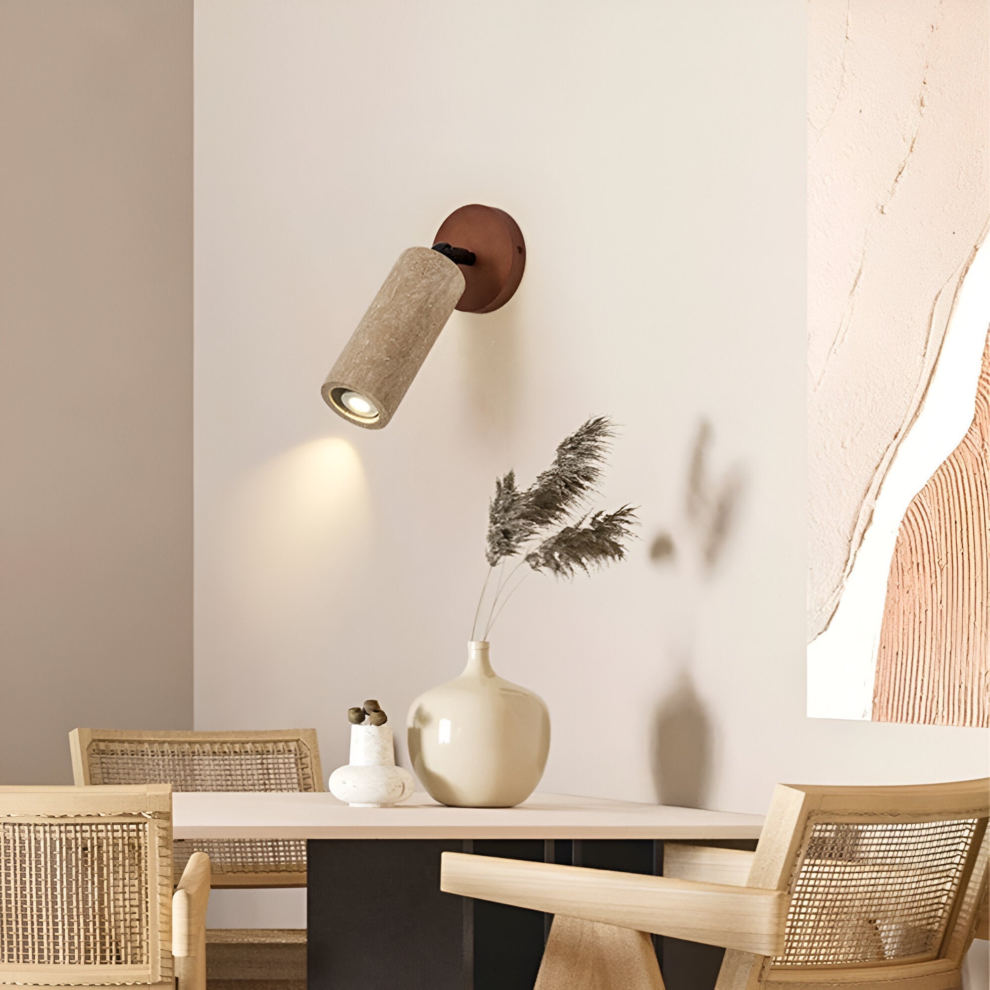 Travertin | Holz Verstellbare LED Wand- und Deckenleuchte