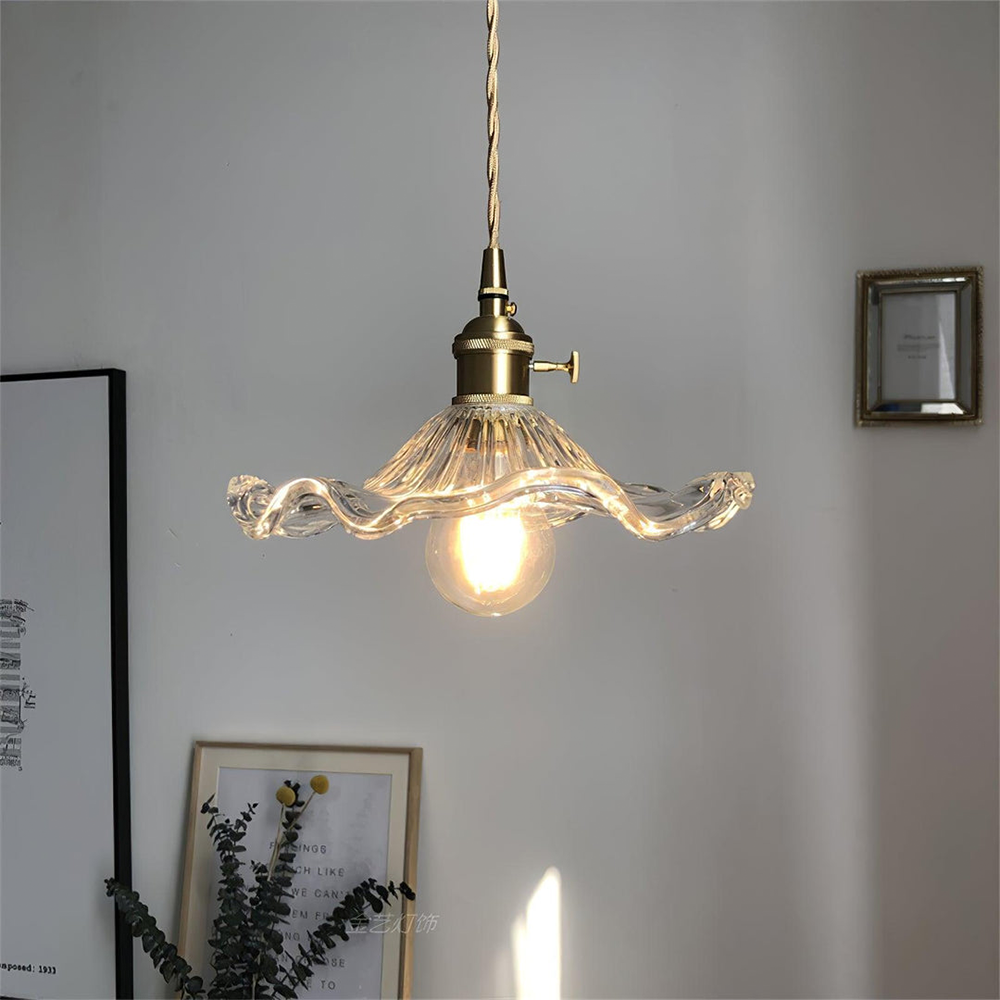 Dekorative Pendelleuchte | Glas | Blütenform