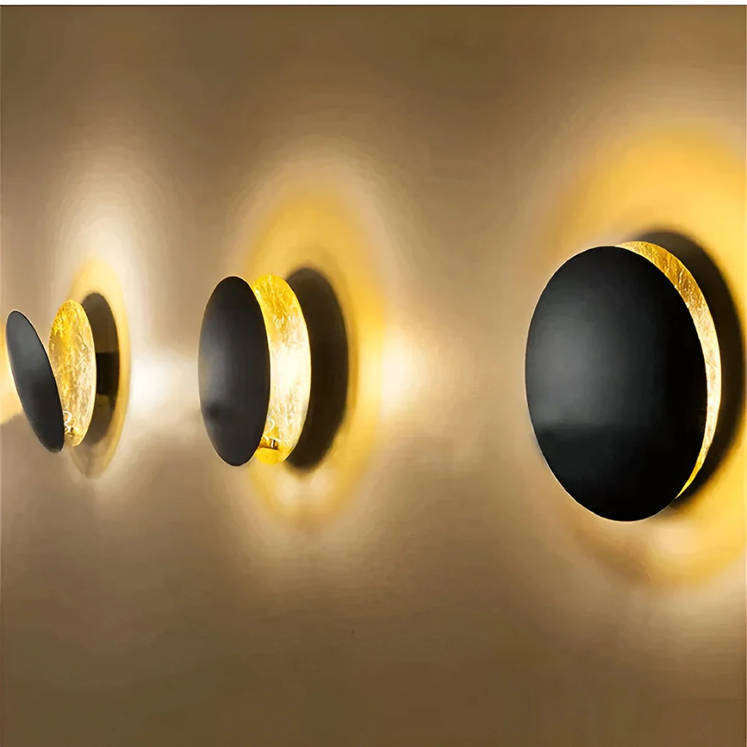 Runde LED Wandleuchte | Mond Eclipse im Schatten Design