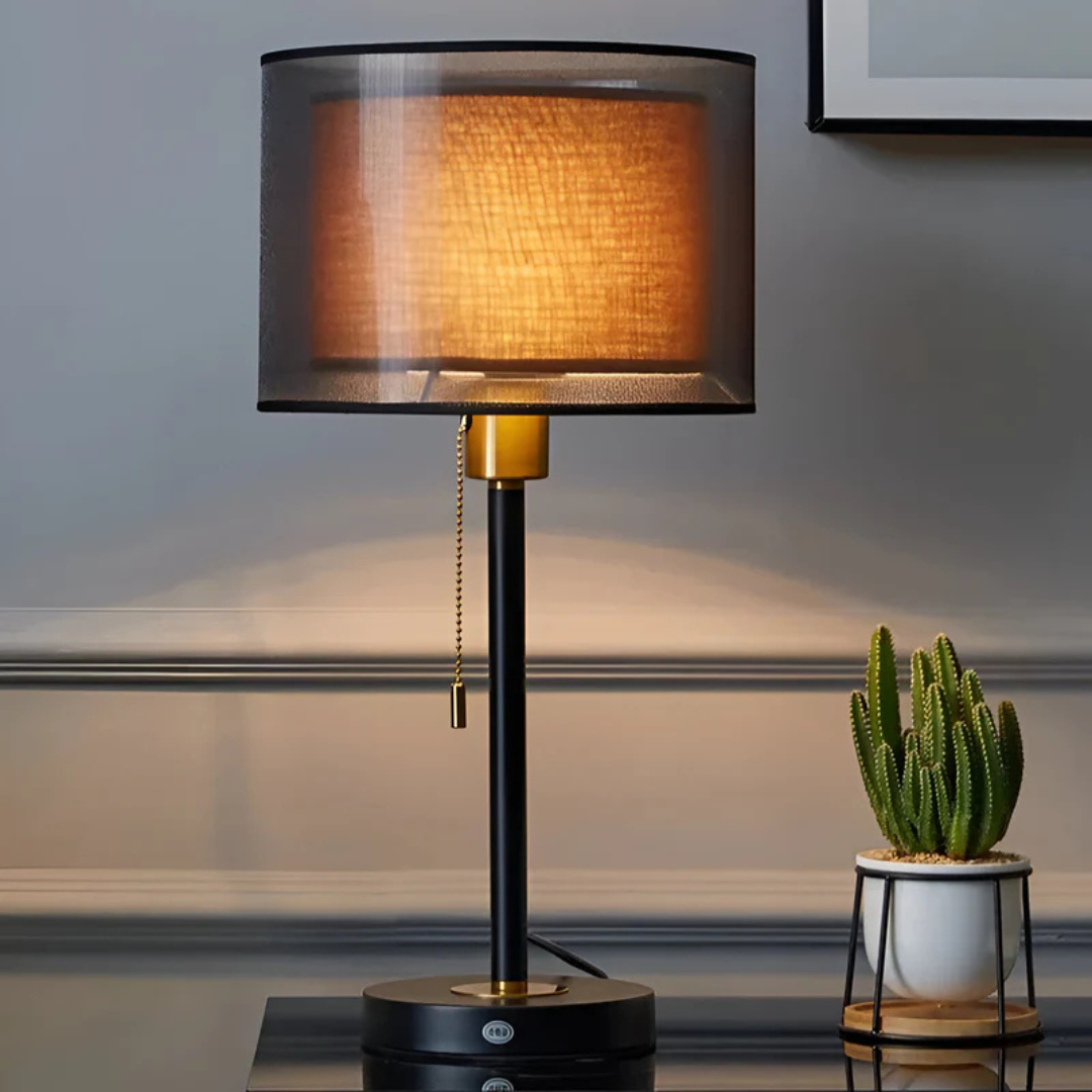 Serenya | Tischlampe modern mit Stoffschirm