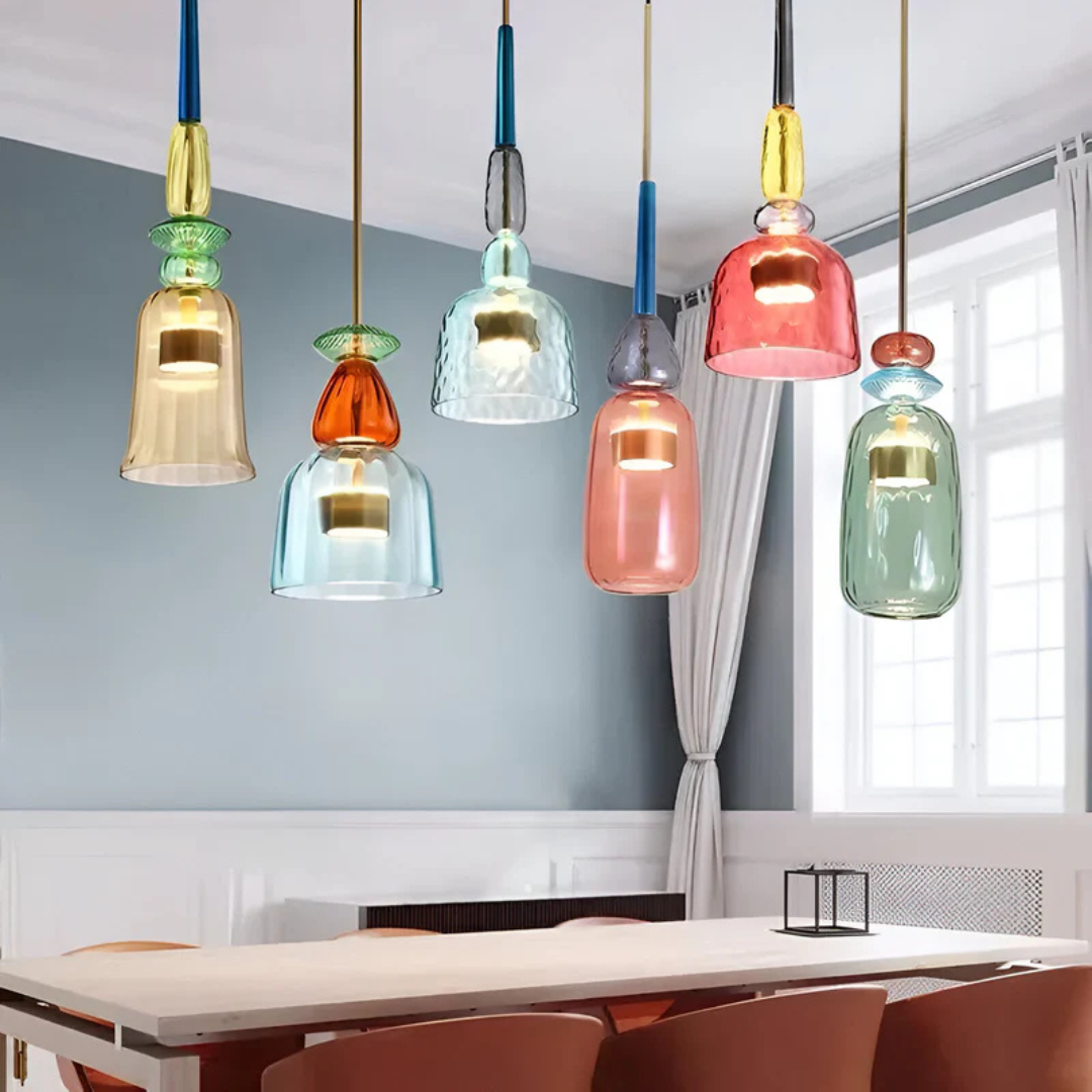 Vitrina | LED Pendelleuchte bunt aus Glas