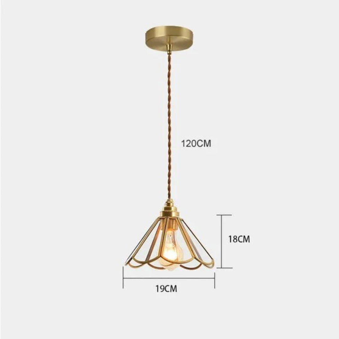 Lunavera | Vintage Glas-Pendelleuchte im Blütendesign