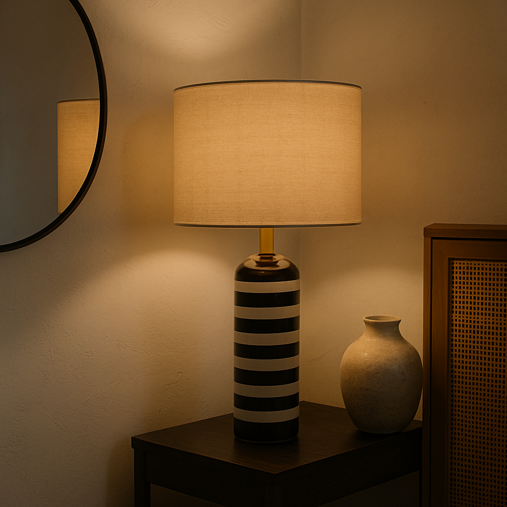 Calvory | Moderne Tischleuchte im Streifen-Design