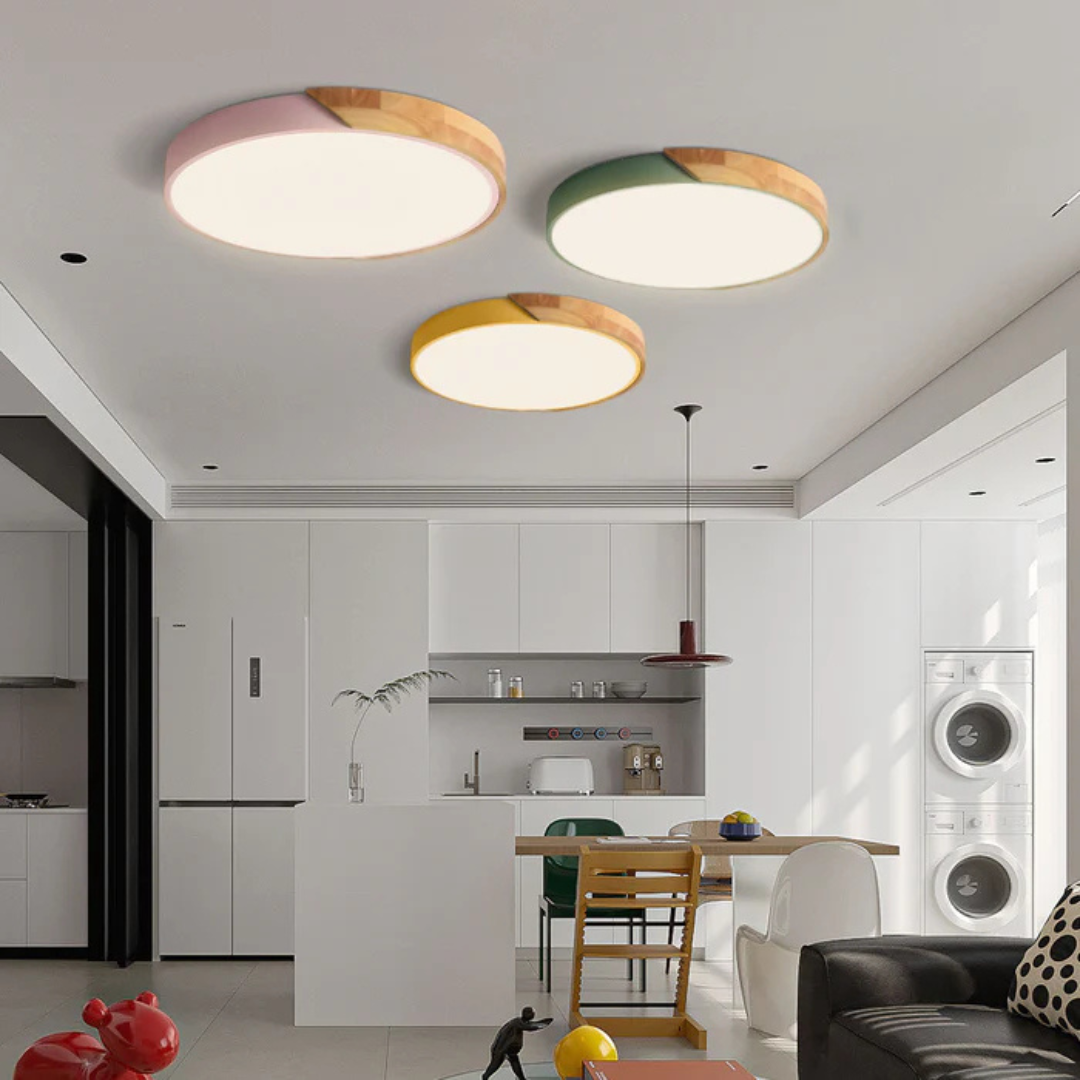 Avela | LED Deckenleuchte rund aus Holz