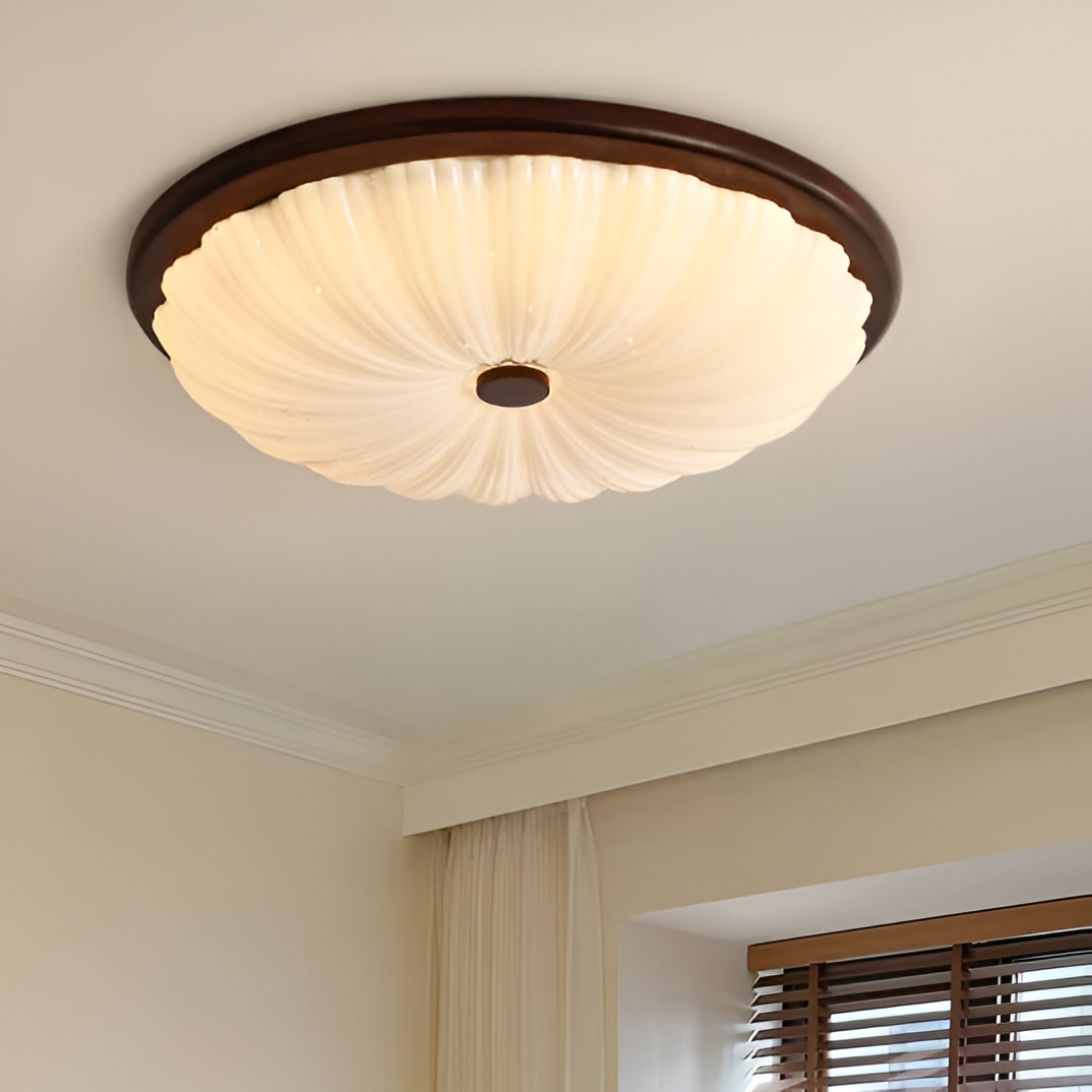 Vintage | Amerikanische Holz Deckenlampe