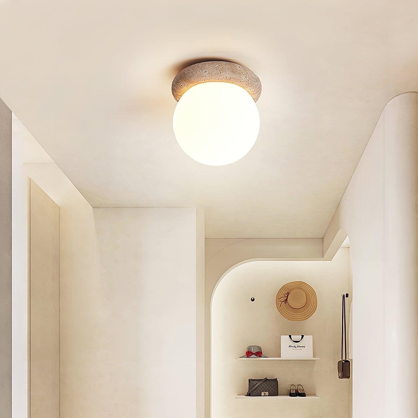 Auris | Travertin Runde LED-Deckenleuchte