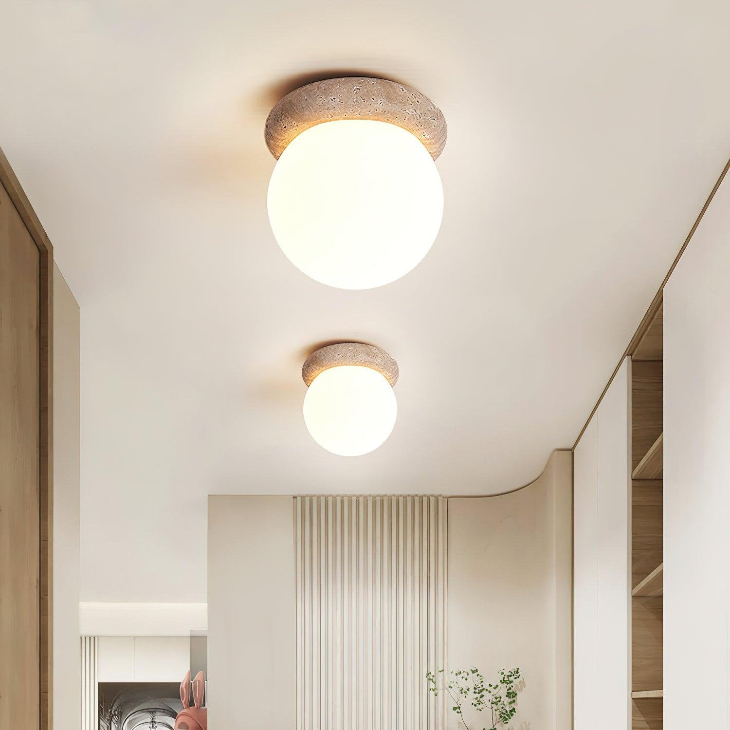 Auris | Travertin Runde LED-Deckenleuchte