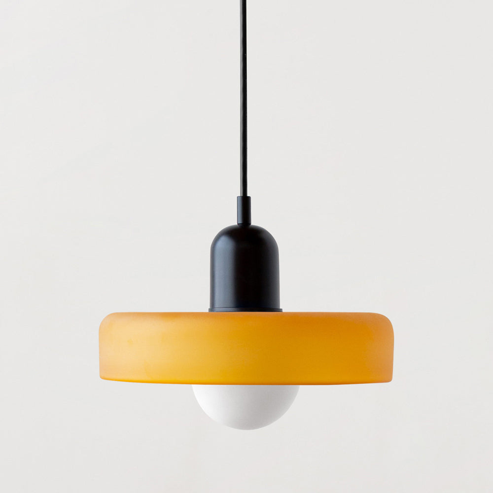 Bauhaus-Pendelleuchte | Farbiges Glas