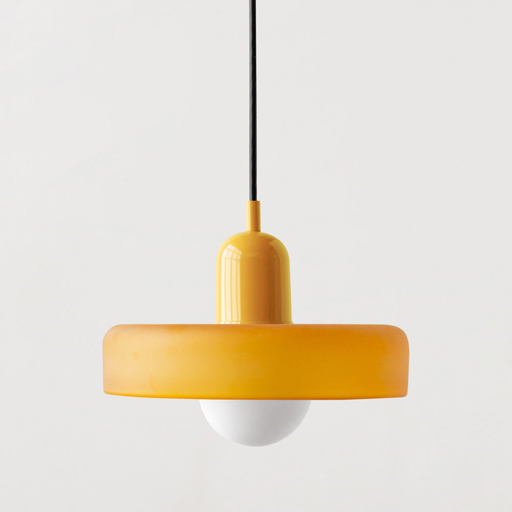 Bauhaus-Pendelleuchte | Farbiges Glas
