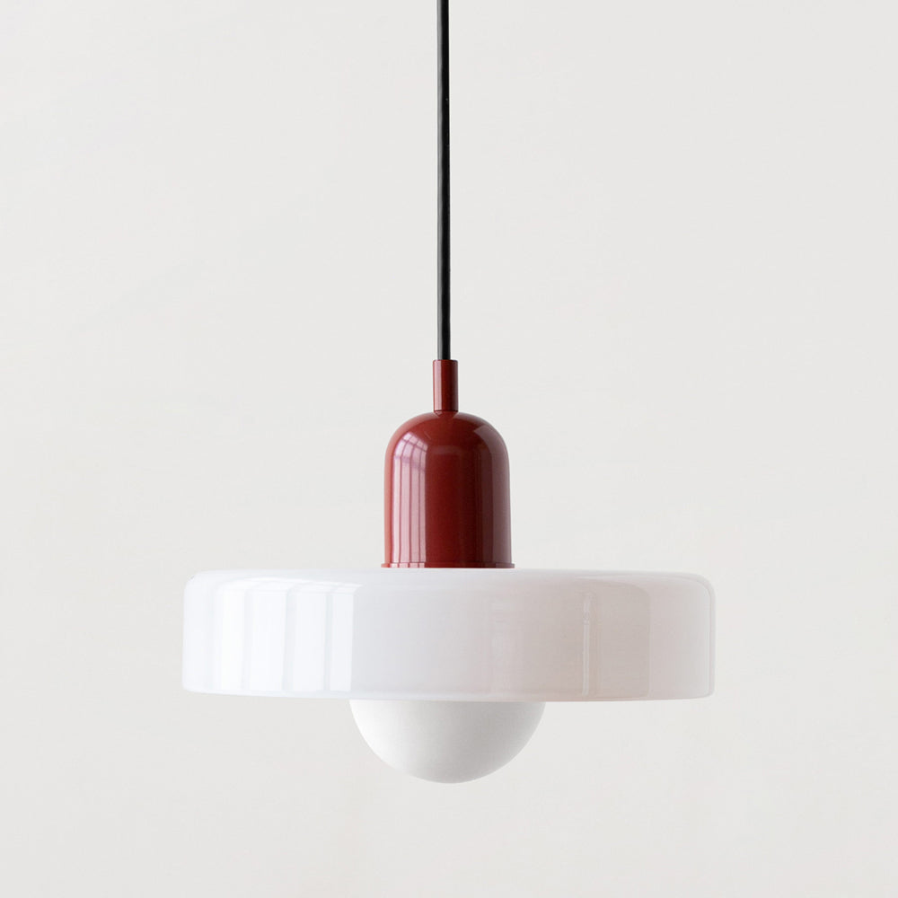 Bauhaus-Pendelleuchte | Farbiges Glas