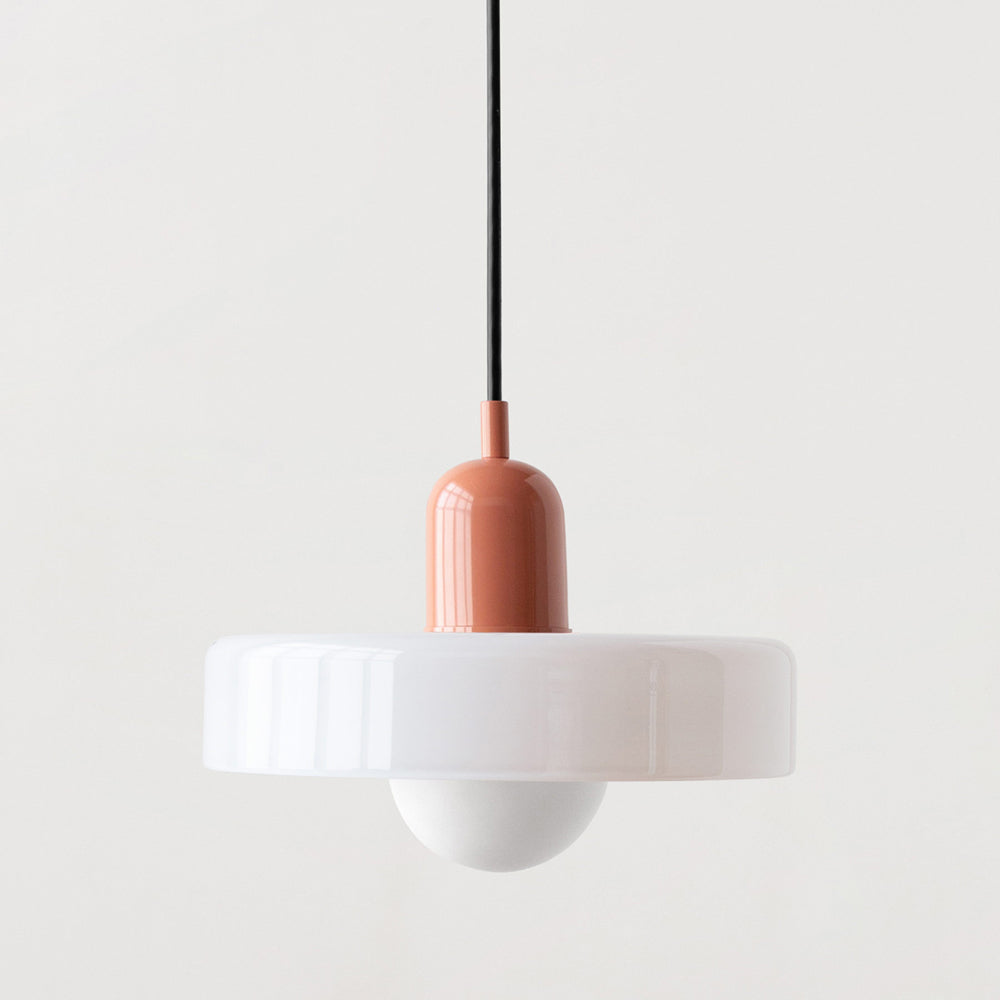 Bauhaus-Pendelleuchte | Farbiges Glas