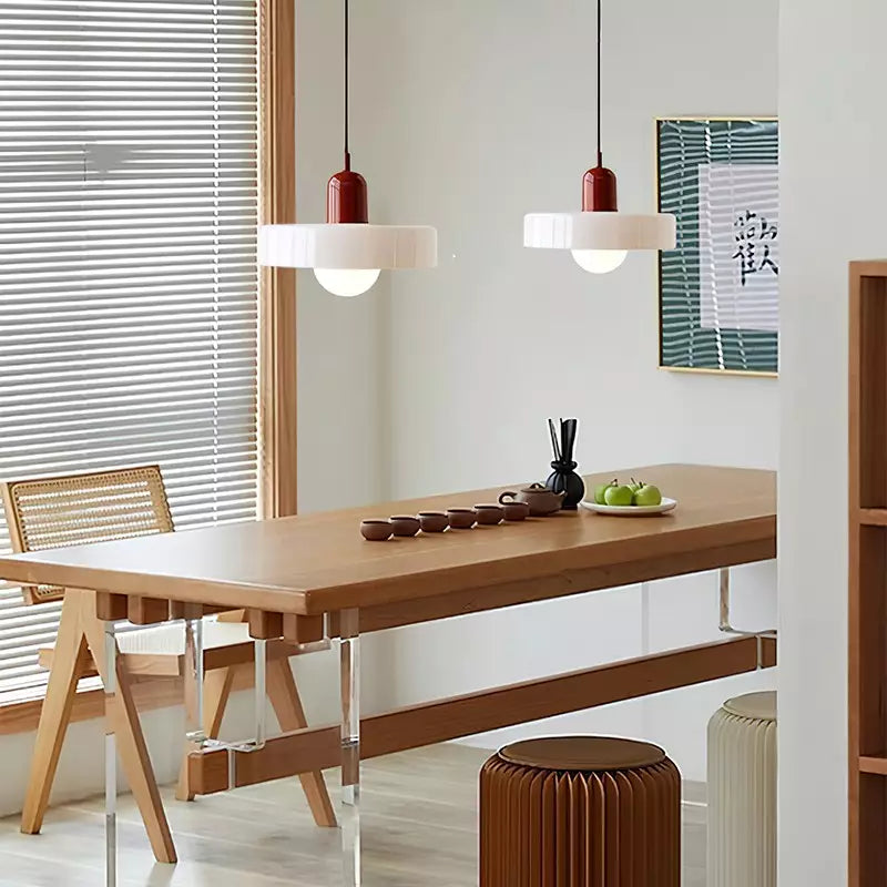 Bauhaus-Pendelleuchte | Farbiges Glas