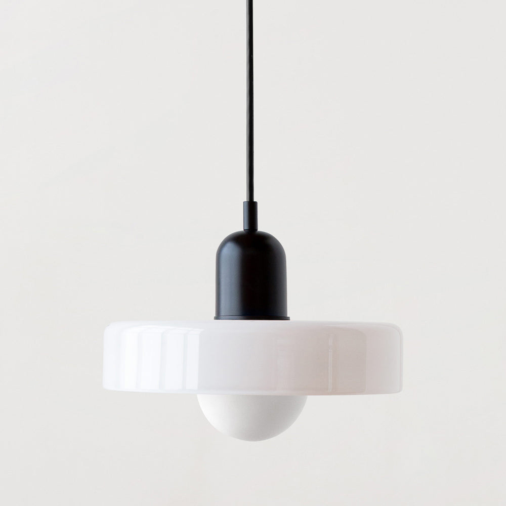 Bauhaus-Pendelleuchte | Farbiges Glas