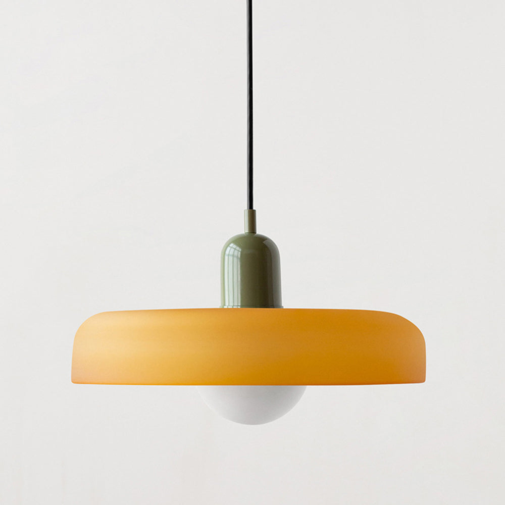 Bauhaus-Pendelleuchte | Farbiges Glas
