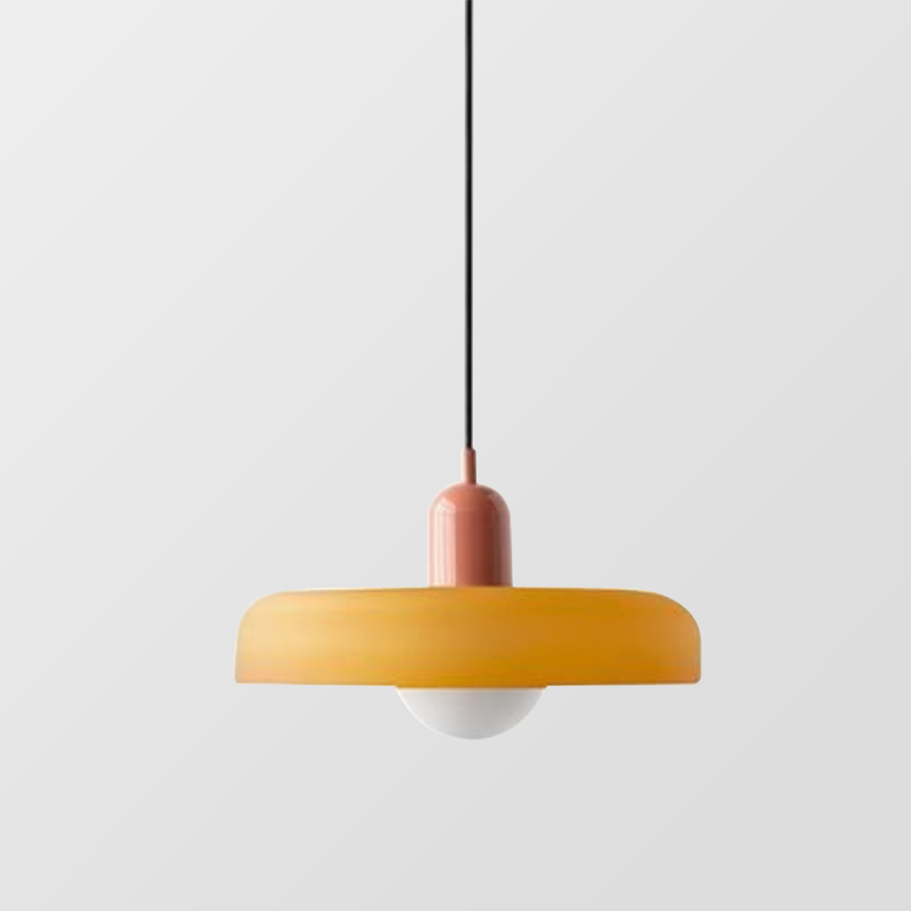 Bauhaus-Pendelleuchte | Farbiges Glas