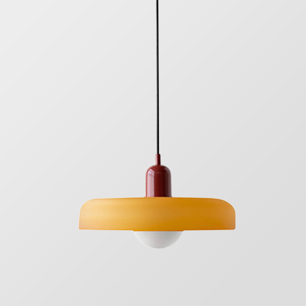 Bauhaus-Pendelleuchte | Farbiges Glas
