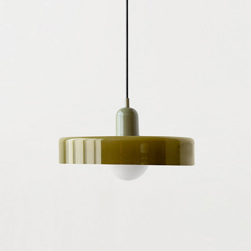 Bauhaus-Pendelleuchte | Farbiges Glas