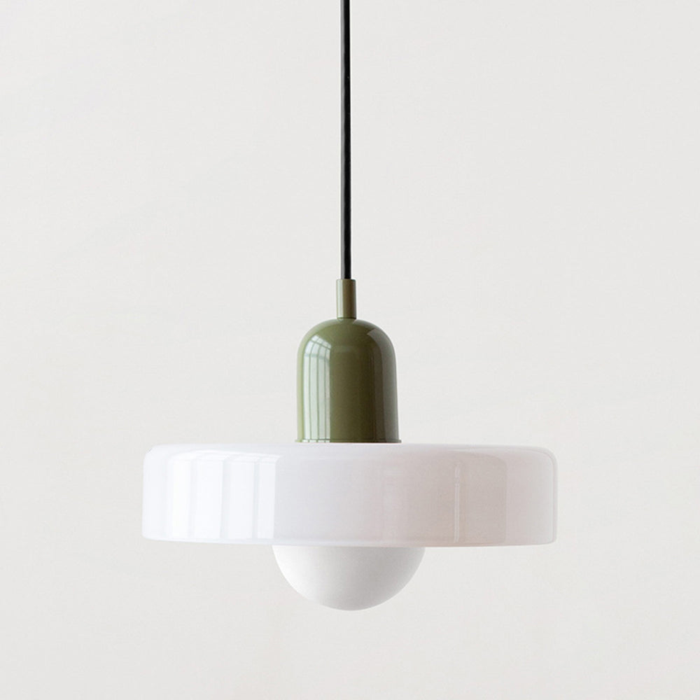 Bauhaus-Pendelleuchte | Farbiges Glas