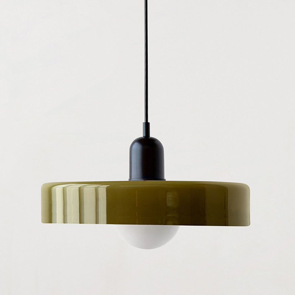 Bauhaus-Pendelleuchte | Farbiges Glas