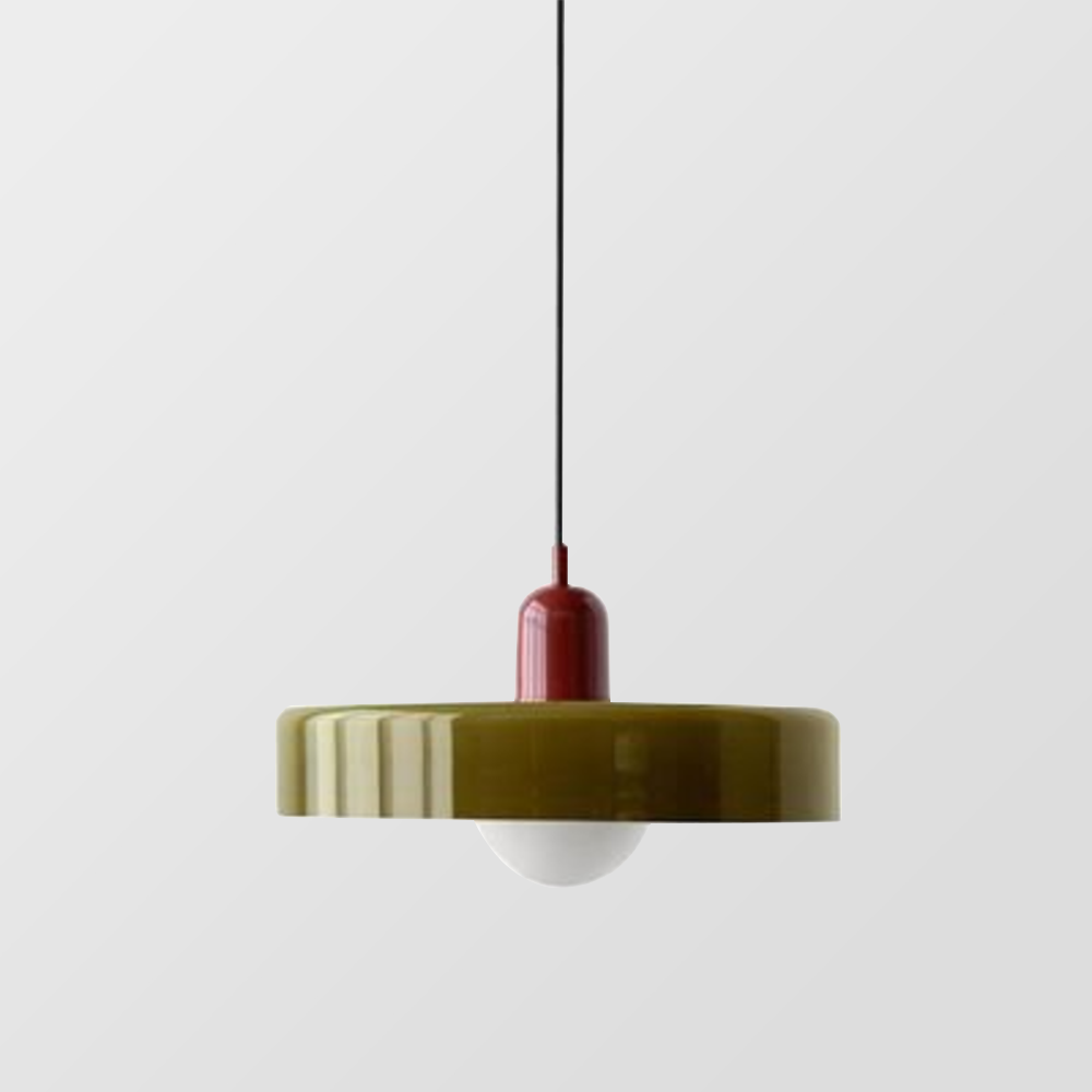 Bauhaus-Pendelleuchte | Farbiges Glas