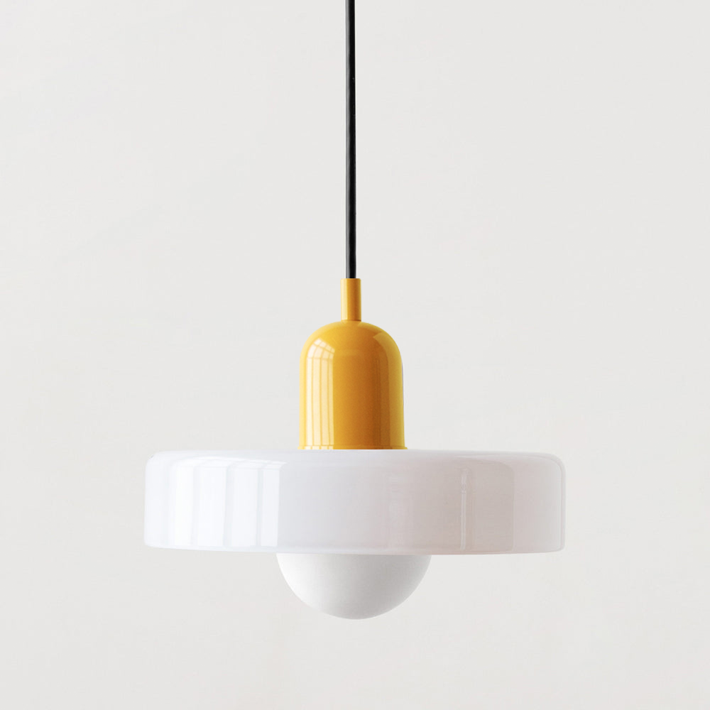 Bauhaus-Pendelleuchte | Farbiges Glas
