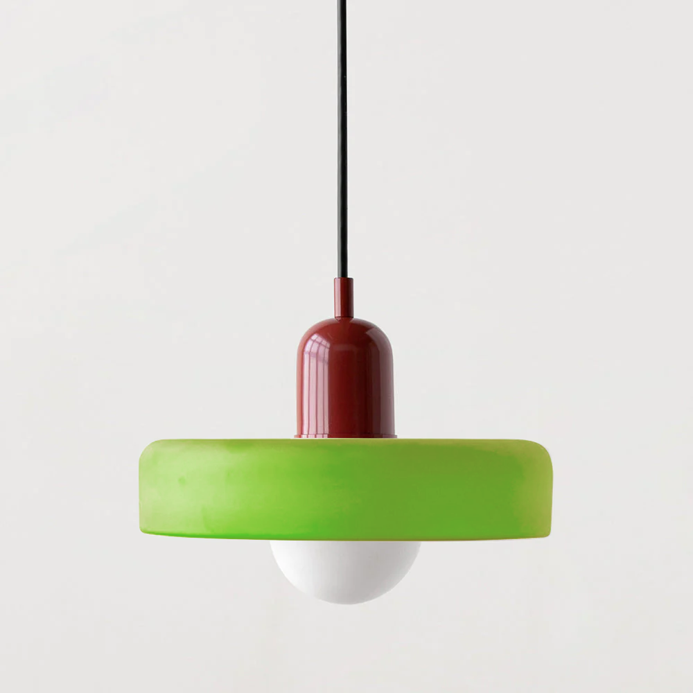 Bauhaus-Pendelleuchte | Farbiges Glas