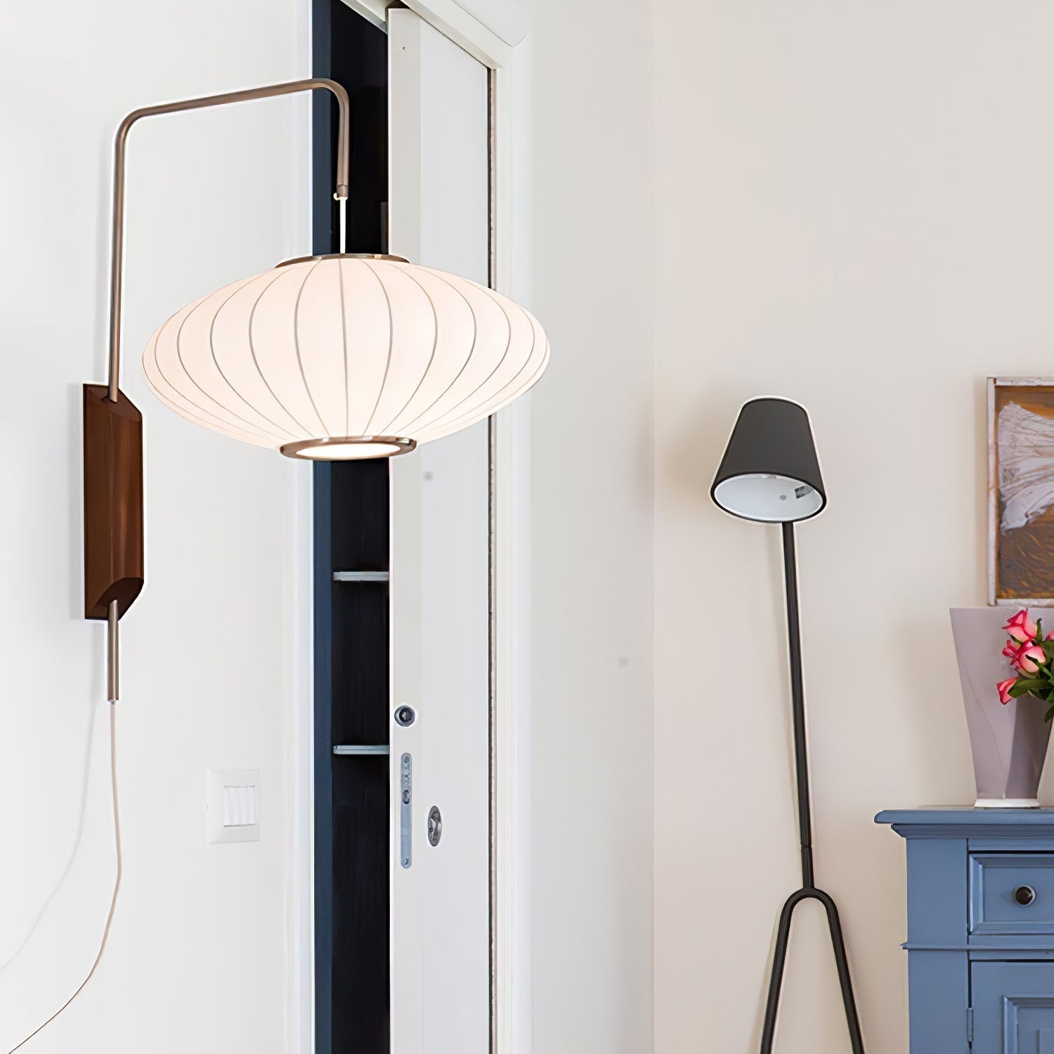 Eryvia | Stoff Oval Wandleuchte