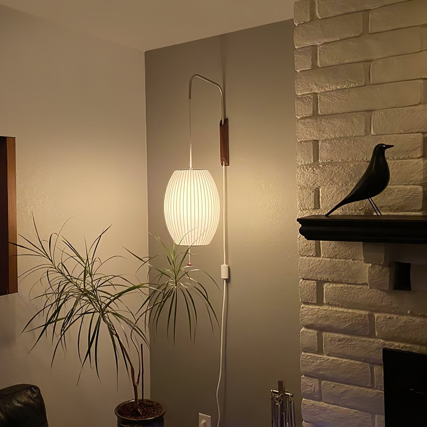 Eryvia | Stoff Oval Wandleuchte